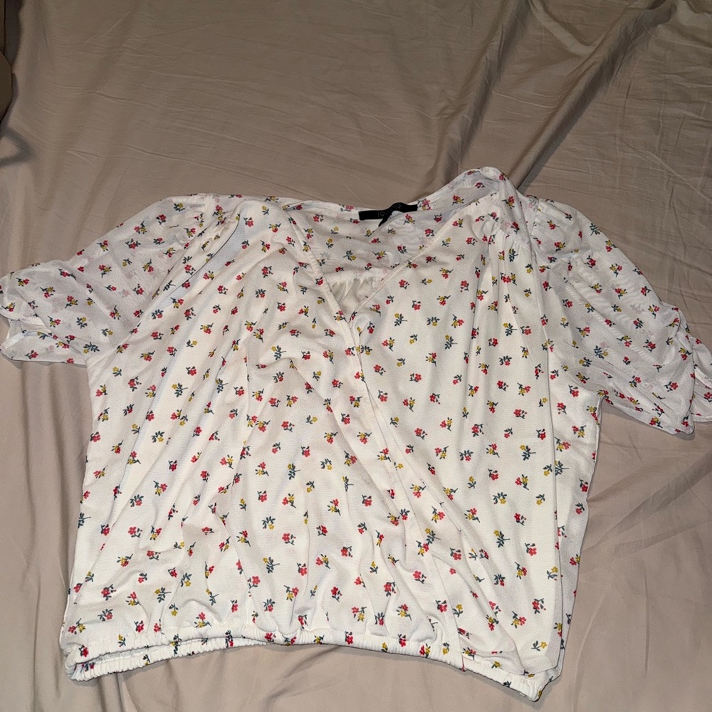 Flower White Blouse